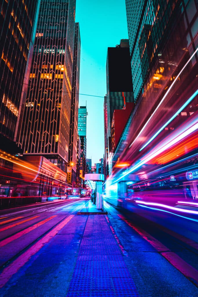 Traffic trails in Financial District